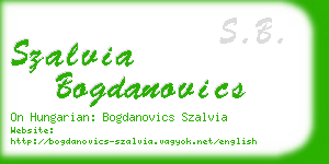 szalvia bogdanovics business card